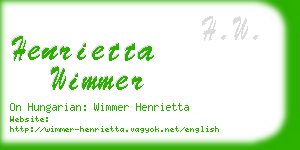 henrietta wimmer business card